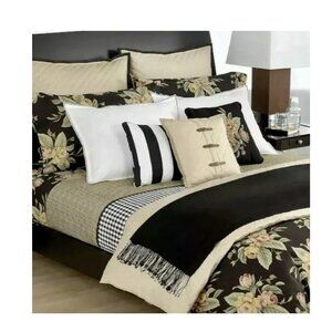 **Ralph Lauren** Vintage Queen Sheet Set Charleston Black Floral NWT Rare